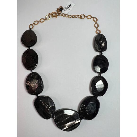 NEW Hypersthene necklace in gold over bronze - Picture 3 of 16